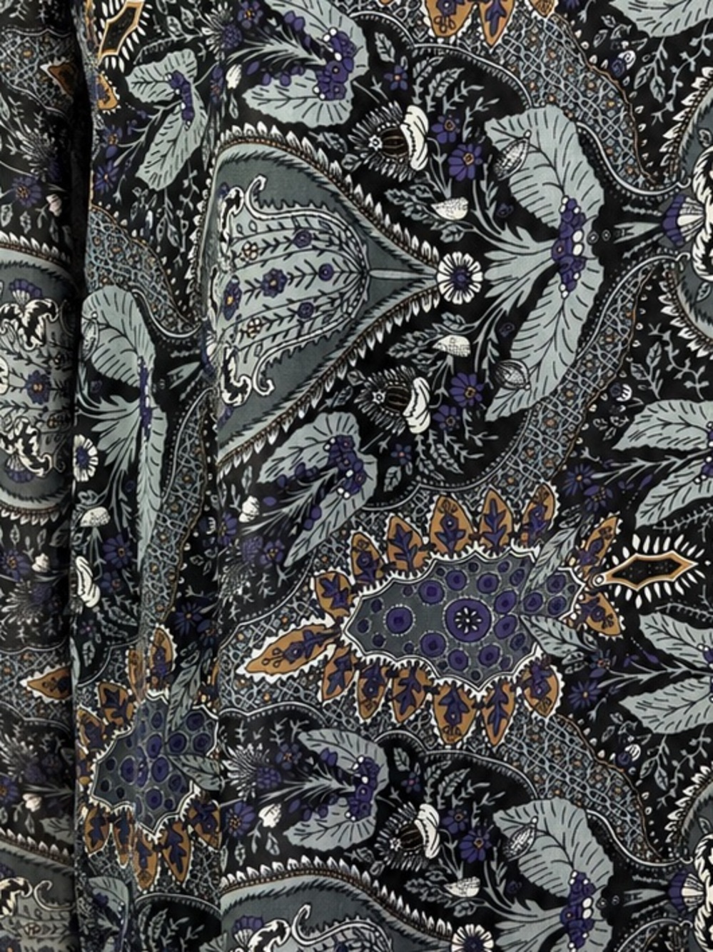 Harlowe & Graham Paisley Keyhole Bell Sleeve Blouse Medium - Picture 7 of 9